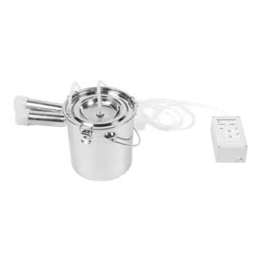 Imagem de Generic Máquina de Ordenha de Cabra, Tubo de Silicone Portátil de 4,1 Pés, 100 a 240v 7l, Balde de Aço Inoxidável Fácil de Limpar para Fazenda (Plugue dos EUA)