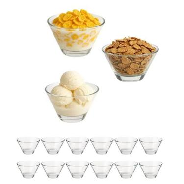 Imagem de Jogo 12un Tigela bowl vidro sobremesa sorvete salada frutas - Wellmix