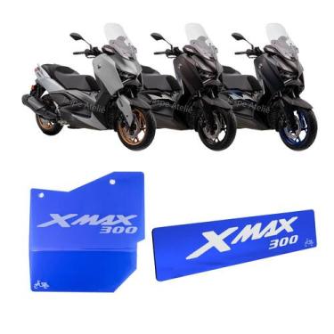 Imagem de Kit Protetor Motor E Divisória Pequena Acrílico Xmax 300 - Jaspe Ateli