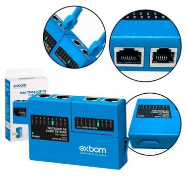 Imagem de Mini Testador de Cabo de Rede RJ45 e RJ11 - Exbom