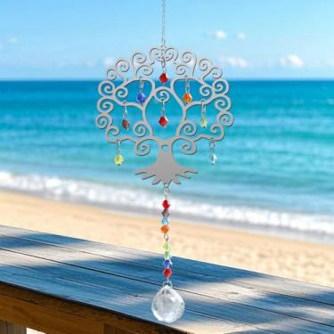 Imagem de Apanhador de sol de cristal para Windows – Apanhador de sol com prismas enfeite de árvore para pendurar no Natal, casamento, jardim, decoração de casa, presente
