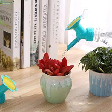 Imagem de YOUTHINK Regador Com Bico Aspersor, Material PP, Ideal para Mudas e Jardinagem Doméstica, Cabe na Maioria das Garrafas de Bebidas, Tamanho 9x5,3x6,5CM (Azul)