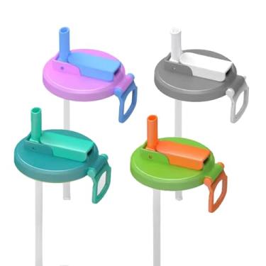 Imagem de 4 peças de tampas de lata de refrigerante, canudos de silicone, sem BPA, capas reutilizáveis para bebidas enlatadas padrão (mistura de cores)