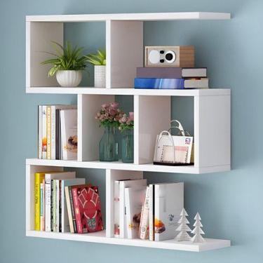 Imagem de Prateleira Estante Sixteen 90x90x15cm em MDF Branco Clássico Sala e Qu