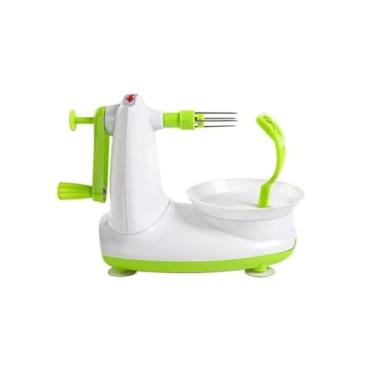 Imagem de Cortador Espiral Manual de Maçã e Legumes – Descascador e Fatiador Portátil com Lâmina em Aço Inox, Ideal para Frutas e Vegetais(COR ALEATÓRIA)