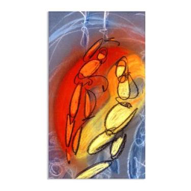 Imagem de Zeichn8u Pôster Max Ernst Dançarinos sob o céu estrelado Reproduções de pinturas famosas Surrealismo Arte de parede Tela Max Ernst Decoração de parede para presentes de sala de estar 50 x 30 cm (20 x