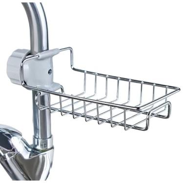 Imagem de Cesto Multiuso Organizador Pia Escorredor Esponja Torneira Inox (01)