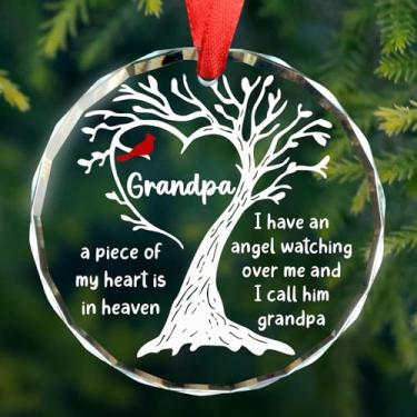 Imagem de Presentes de memorial para perda de vovô, presente de simpatia pela perda do avô ente querido, presentes em memória do ente querido, presente memorial de luto para homens, enfeite de vidro