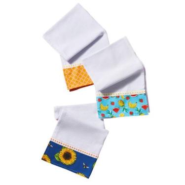 Imagem de Pano De Prato Barrado Atacado Premium Kit Com 3 Peças - Rubber Store