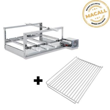 Imagem de Churrasqueira Giratória Inox 5 Espetos 2 Andares The Grill + Grelha Au
