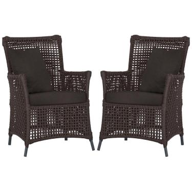 Imagem de Poltronas Igapó Alumínio Pintura Preta Corda Náutica E9 Marrom