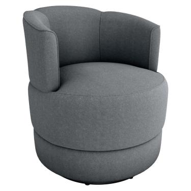 Imagem de Poltrona Base Giratoria Marselha Boucle F497 Milani Store Cinza