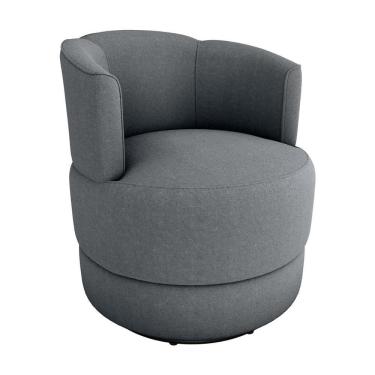 Imagem de Poltrona Giratória Para Descanço Com Base De Metal Marselha Matrix Boucle Cinza