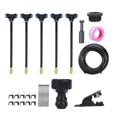 Imagem de Sistema de irrigação de jardim - Sistema de gotejamento automático dobrável de 360 graus - Aspersor subterrâneo para gramado de varanda de estufa