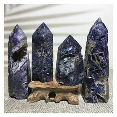 Imagem de CAMUTO Cheio de textura de pedras preciosas e cristais, 1 peça 85-110 g Torre esfalerita roxa natural geodo drusa quartzo cristal espécime coluna ornamento varinha de Reiki
