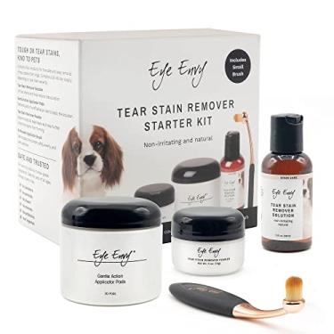 Imagem de Eye Envy Kit de iniciante para remoção de manchas de lágrimas para cães com escova ProPowder | Solução de manchas, almofadas aplicadoras, pó para manchas e pincel aplicador pequeno