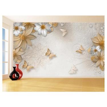 Imagem de Papel De Parede 3D Floral Textura Sala Flores 3,5M Xfl300 - Você Decor