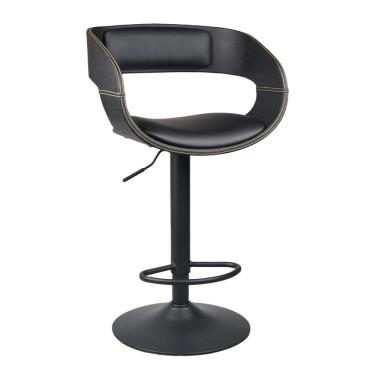 Imagem de Banqueta Alta Com Encosto Base Disco Londrina Rivatti Preto