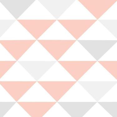 Imagem de Papel Parede Triangulo Geométrico Laranja Cinza Adesivo - LRP