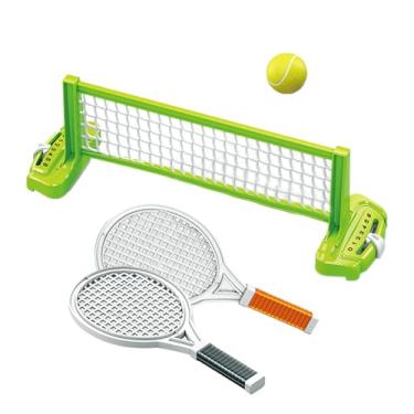 Imagem de Conjunto de mini tênis de mesa | Conjunto de tênis de mesa com 2 raquetes e 1 bola, atividades esportivas de união entre pais e filhos para ambientes internos e externos, gramado, praia, quintal