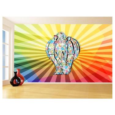 Imagem de Papel De Parede 3D Animais Pop Art Rinoceronte 3,5M Pxa493 - Você Deco