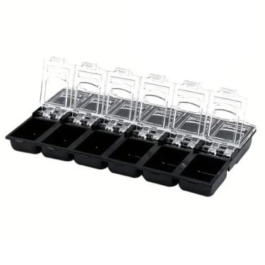 Imagem de Caixa de joias com 12 grades – Caixas de joias premium para miçangas, strass e suprimentos de arte em unhas – Solução de armazenamento organizada compacta