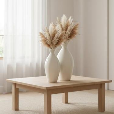 Imagem de Dupla de Vasos Jarros Decorativos em Cerâmica Moderno Alta Resistência Decoração para Sala, Mesa de Centro e Aparador (OffWhite)