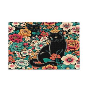 Imagem de Blueangle Quebra-cabeça de 1000 peças para adultos - brinquedos interessantes para família e amigos - Presente personalizado de quebra-cabeças de gato preto (333)