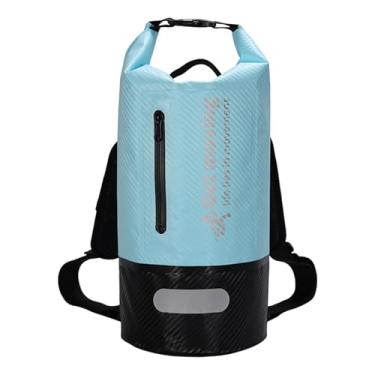 Imagem de Aymzbd Mochila flutuante estanque, leve, com alça superior, confortável, grande capacidade e à prova d'água, ideal para praia, pesca, passeios de barco e, Azul Claro