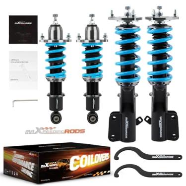 Imagem de maXpeedingrods Coilover for Honda Civic 2001-2005 DX/EX/GX/HX/LX/Si, Height Adjustable Shock Absorrber, 24 Levels Damper Adjustable Coilovers Suspension Kit Strut, T6 Upgraded Lowering Kits Blue