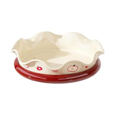 Imagem de Baoblaze Bandeja giratória para servir aperitivos, fruteira elegante, prato para frutas, bandeja para doces e salgadinhos, ideal para o Ano Chinês e, com Estampa de Maçã