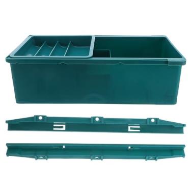 Imagem de Uonlytech Organizador de costura: caixa de gaveta de armazenamento sob a mesa - Organizador de plástico de três camadas para mesas de máquina de costura - Caixa de gaveta de mesa de escritório com