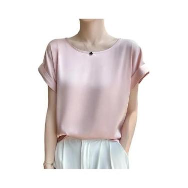 Imagem de Camisola De Seda Com Decote Redondo Para Mulheres, Top Sem Mangas De C