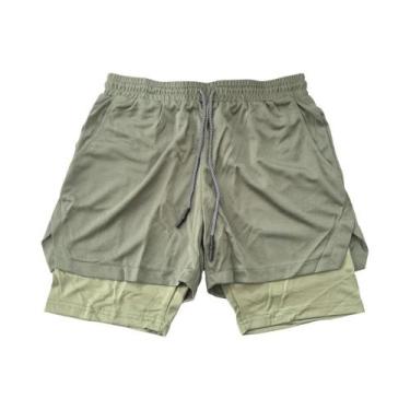 Imagem de Shorts Masculinos De Camuflagem Com Forro Em Malha, Estilo Skinny, Mul