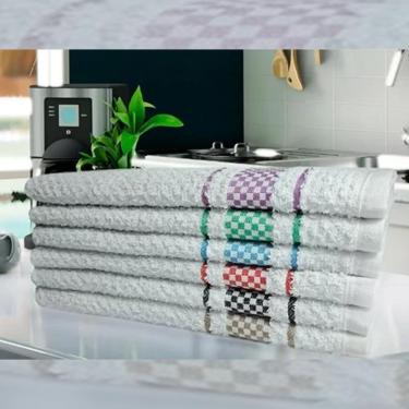 Imagem de 12 Panos De Prato Atoalhado Felpudo Azul