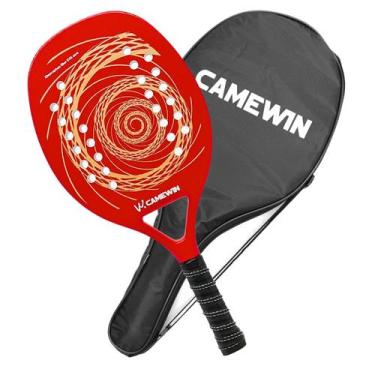 Imagem de Raquete Para Beach Tennis Profissional Em Fibra Carbono Com Capa Prote