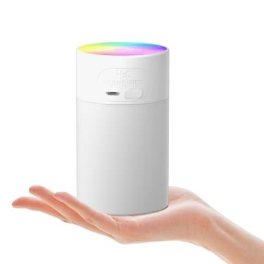 Imagem de Umidificador portátil pequeno, umidificador de mesa pessoal USB para carro, sala de escritório, quarto, desligamento automático, 2 modos de névoa, super silencioso, 200 ml