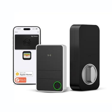Imagem de ThorBolt X3 Apple Home Key Tap para desbloquear, fechadura de porta de entrada inteligente sem chave com impressão digital, trava de fechadura funciona com HomeKit Over Thread (roteador de borda