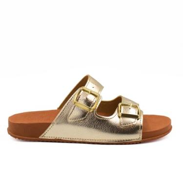 Imagem de Zatta Papete Anatômica Casual com Fivela, Feminina, Adulto, Solado de Borracha (Dourado, BR, Adulto, Numérico, 37)