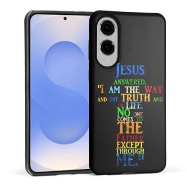 Imagem de TAMEFOX Capa para Samsung Galaxy S25 Edge, capa protetora antiqueda contra arranhões para mulheres menina - Cristo bíblia cruz Jesus gráfico