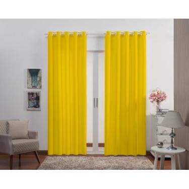 Imagem de Cortina Oxford Tecido 3,00x2,00 sala/quarto-Amarelo - Filomena
