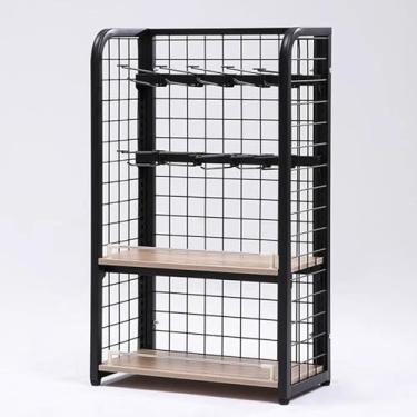 Imagem de Unidade de prateleira de supermercado resistente, estrutura de aço, suporte de saco de salgadinhos de piso/suporte de exibição de varejo, para farmácias, cozinha, farmácia, escritório, casa (cor