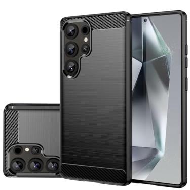 Imagem de Gufuwo Capa para Galaxy S25 Ultra, para Samsung S25Ultra SM-S938B, capa fina fina de fibra de carbono TPU capa traseira macia antiarranhões à prova de choque capa protetora para Samsung Galaxy S25