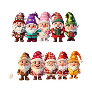 Imagem de Enfeites De Natal Coloridos Em Forma De Gnomo, 10 Peças, Decorações De