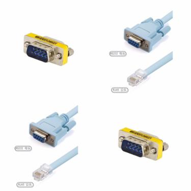 Imagem de Kit Cabo Console Serial Db9 X Rj45 + Adaptador Usb Rs232