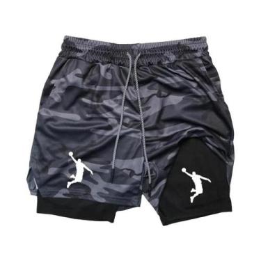 Imagem de Shorts De Basquete Masculinos Em Malha, Ajustados, De Dupla Camada, Ro
