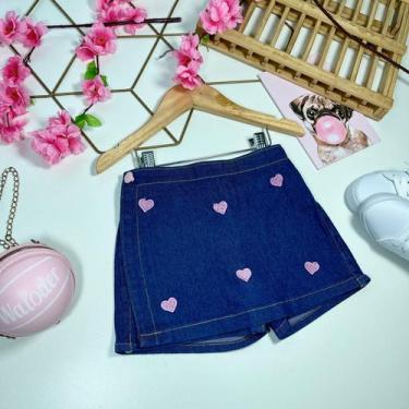 Imagem de Short e Short saia jeans infantil com lycra Cor:BLUSA STRASS PINKTaman