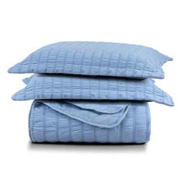 Imagem de Cobre Leito Casal Padrão Plissê Seersucker E Matelado Ultrassônico 03 