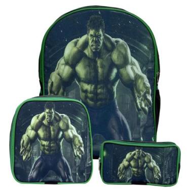 Imagem de Mochila Masculina Infantil Escolar Herói Incrivel Hulk 3D - TOYS 2U