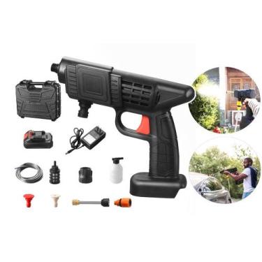 Imagem de Pistola de Lava Jato Portátil Recarregável (8 peças) Preta - TOP RIO